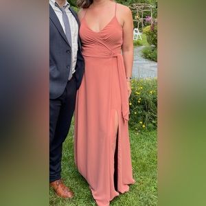 Birdy Grey size M Terracotta illusion wrap bridesmaid dress!